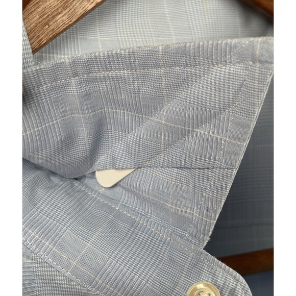 Brooks Brothers Dress Shirt Mens 17-34/35 Blue/White Checkered Cotton No Iron - Picture 7 of 7